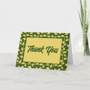 Cartão De Agradecimento Graduação Festa Verde e Dourada Obrigado