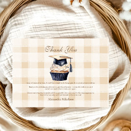 Cartão De Agradecimento Graduação Floral marinho Azul