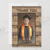 Graduação Foto Rustic Country Wood Obrigado