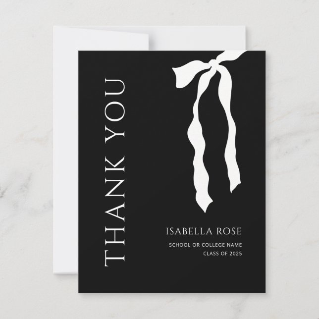 Cartão De Agradecimento Graduação mínima de Arco simples e elegante (Frente)