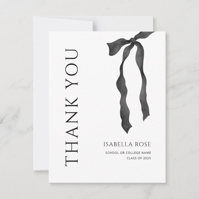 Cartão De Agradecimento Graduação mínima de Arco simples e elegante (Frente)