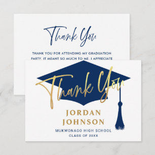 Cartão De Agradecimento Graduação moderna e simples de Marinhos minimali