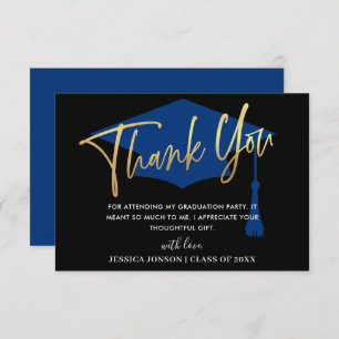 Cartão De Agradecimento Graduação moderna e simples de Marinhos minimalist