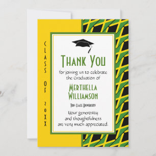 Cartão De Agradecimento GRADUAÇÃO OBRIGADA JAMAICA Personalizada