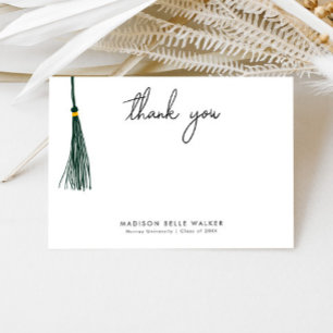 Cartão De Agradecimento Graduação Obrigado Green Tassel