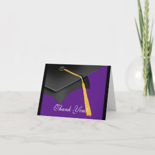 Cartão De Agradecimento Graduação Obrigado Nota Placa Boné Roxo Preto
