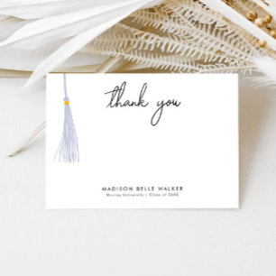 Cartão De Agradecimento Graduação Obrigado White Tassel