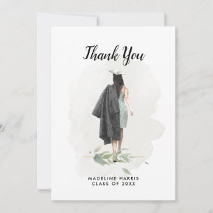 Cartão De Agradecimento Graduação Personalizada de Fotos de Folhagem de