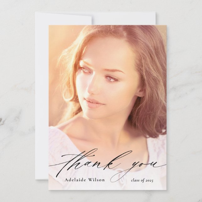 Cartão De Agradecimento Graduação Personalizada Obrigado com Foto de Cheio (Frente)