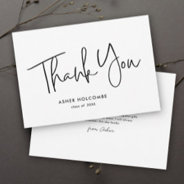 Cartão De Agradecimento Graduação Simples de Script Moderno