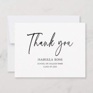 Cartão De Agradecimento Graduação Simples Elegante Moderna Mínima