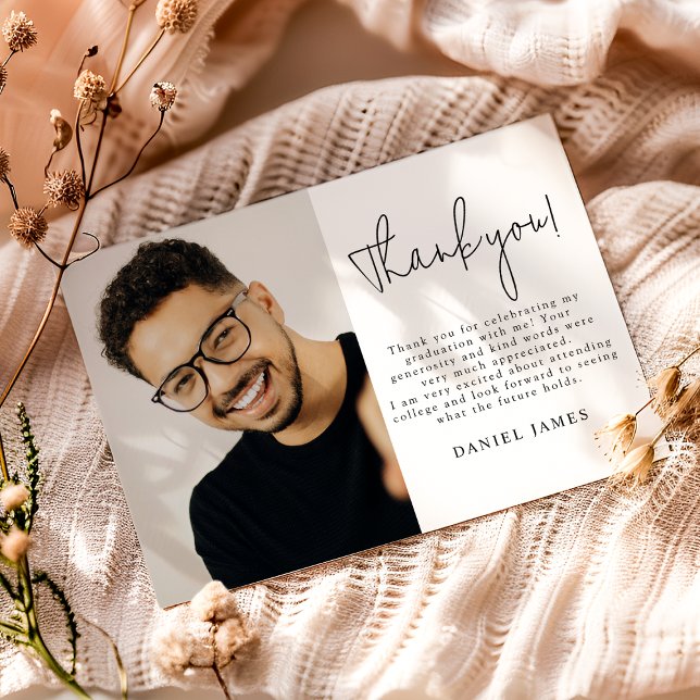 Cartão De Agradecimento Graduate Photo Graduation Thank You (Criador carregado)