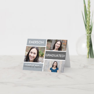 Cartão De Agradecimento Graduation Blocks Notecard