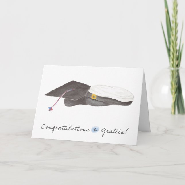 Cartão De Agradecimento Graduation Card for Swedish-American Students (Frente)