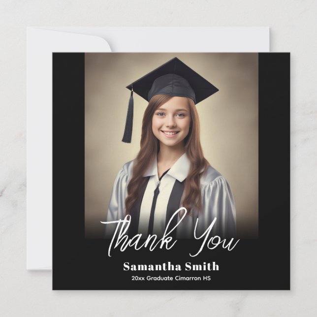 Cartão De Agradecimento Graduation Party Flat Thank You Card (Frente)