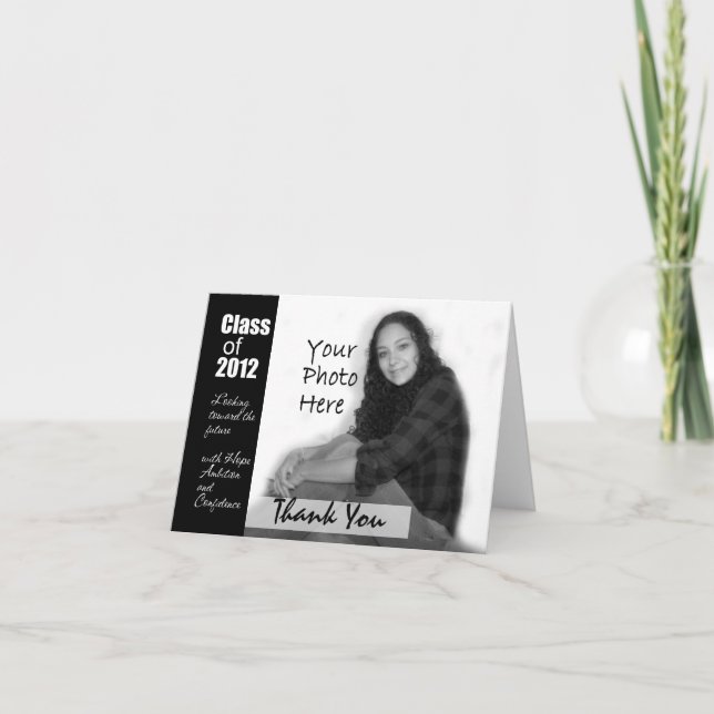 Cartão De Agradecimento Graduation Photo Thank You Card (Frente)