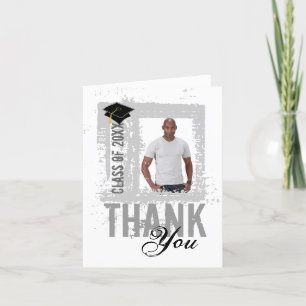 Cartão De Agradecimento Graduation Thank You Card Add Photo White