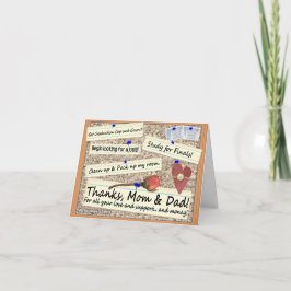 Cartão De Agradecimento Graduation - Thanks Mom & Dad - Card