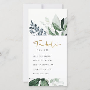 Cartão De Agradecimento Gráfico de Folhagem Verde Foliage Número da Tabela