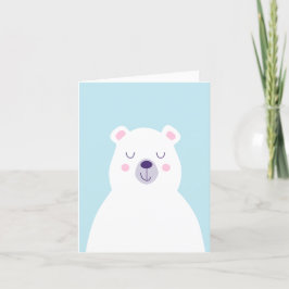Cartão De Agradecimento Gráfico de natal de urso polar branco-agudo