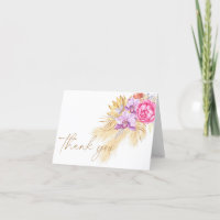 Grama de pampas Boho - Obrigada pelo chá de bebê