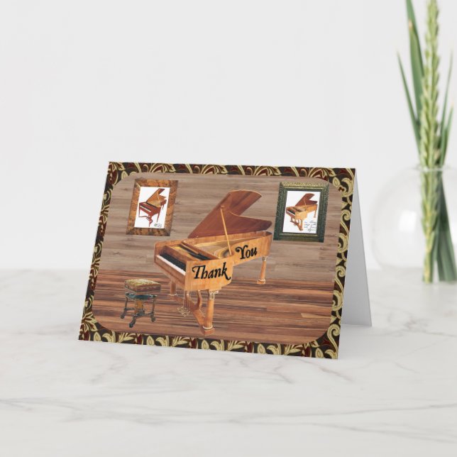 Cartão De Agradecimento Grand Piano Thank You (Frente)
