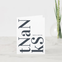 Cartão De Agradecimento Grande Monograma Moderno Simples