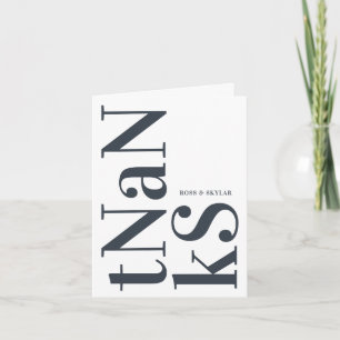 Cartão De Agradecimento Grande Monograma Moderno Simples