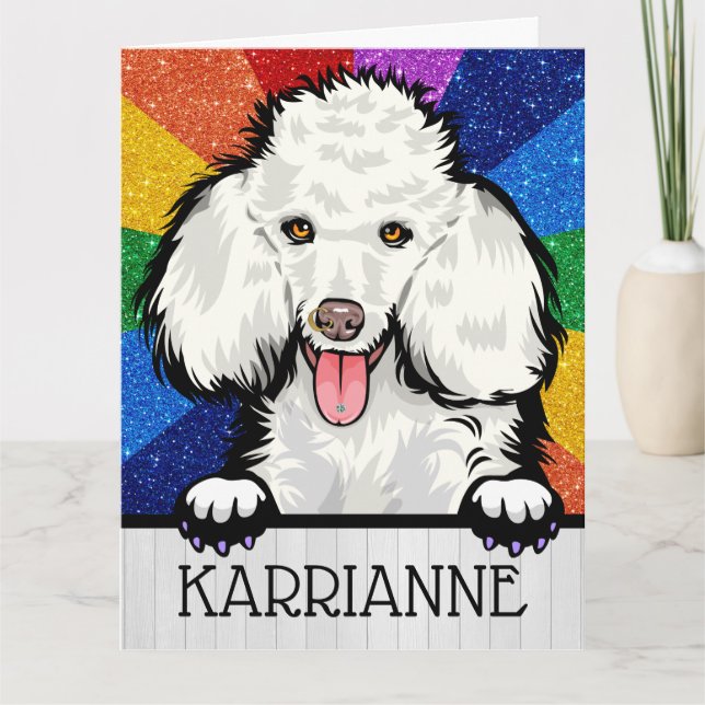 Cartão De Agradecimento Grande Poodle (Frente)