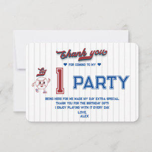 Cartão De Agradecimento Grande Rookie De Beisebol Do Ano Primeiro Aniversá