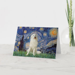 Cartão De Agradecimento Grandes Pirenéus (3) em Noite Estrelada (Van Gogh)