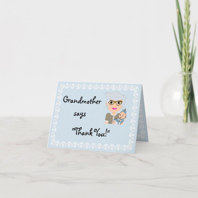 Cartão De Agradecimento Grandmother Shower Gift Thank You Card (Frente)