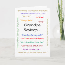 Cartão De Agradecimento "Grandpa Sayings..." Card