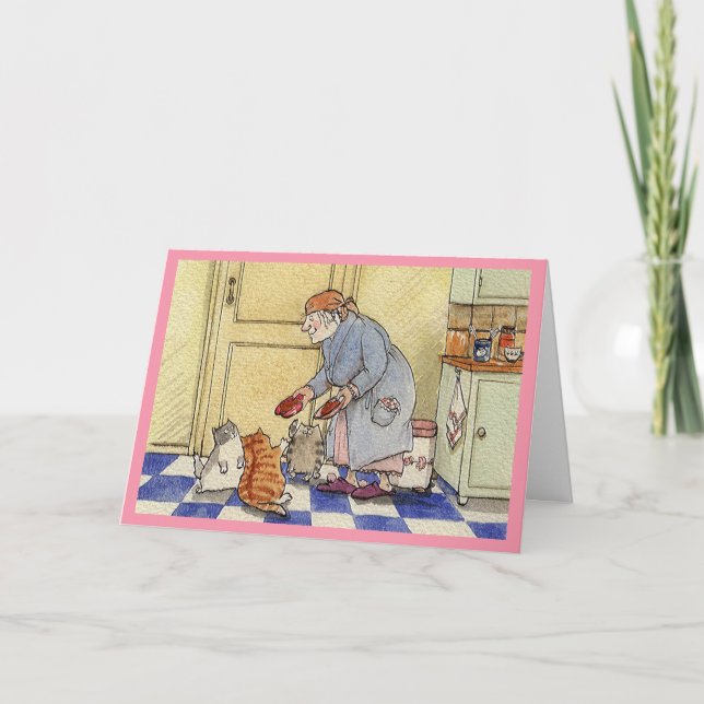 Cartão De Agradecimento Granny's cats Retirement card (Frente)