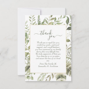 Cartão De Agradecimento Granulado Funeral Na Memória Adorável