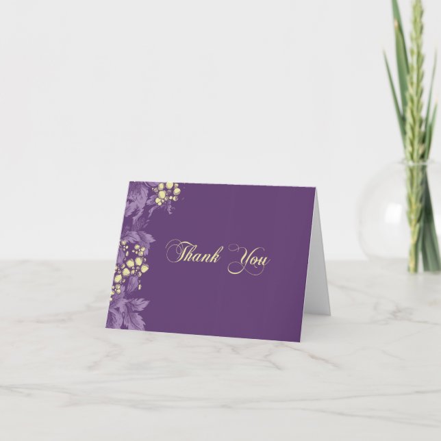 Cartão De Agradecimento Grape Leaves thank you note card (Frente)
