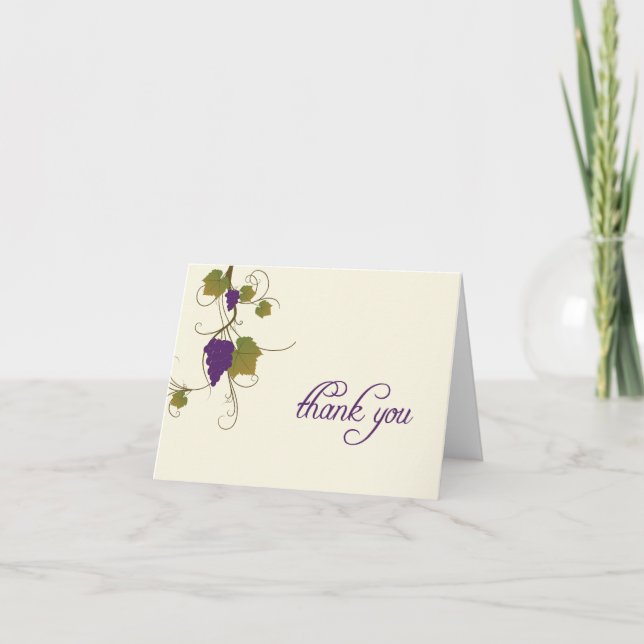 Cartão De Agradecimento Grape Vine Thank You Note (Frente)