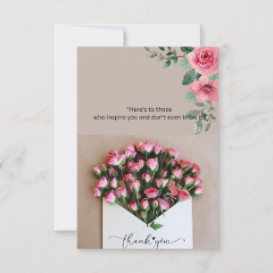 Cartão De Agradecimento "Grata pela sua inspiração"
