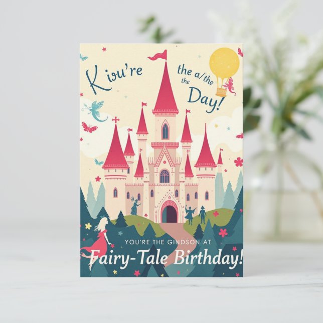 Cartão De Agradecimento Grata pelos votos de aniversário (Em pé/Frente)