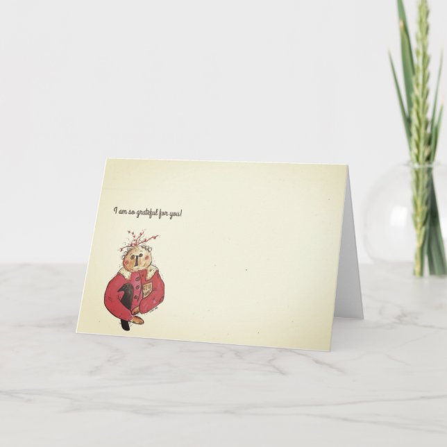 Cartão De Agradecimento Grata por você! (Frente)