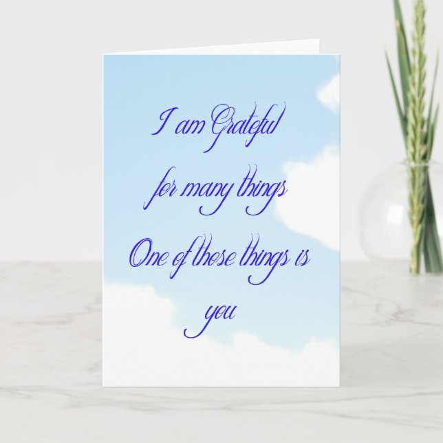 Cartão De Agradecimento Grateful For You (Frente)