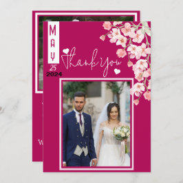 Cartão De Agradecimento Gratidão com vinho de flor