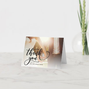 Cartão De Agradecimento Gratidão de Casamento com Foto Completa em Letra C