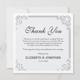 Cartão De Agradecimento Gratidão de Foto do Casamento Elegante
