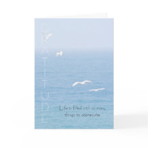 Gratitude Inspirational Birds over Ocean Card