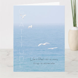 Cartão De Agradecimento Gratitude Inspirational Birds over Ocean Card