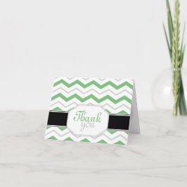 Cartão De Agradecimento Gray & Green Chevron Trendy Thank You Cards