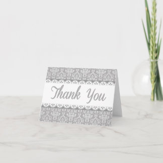 Cartão De Agradecimento Gray Lace Thank You Card