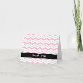 Cartão De Agradecimento Gray & Pink Chevron custom Thank You Cards