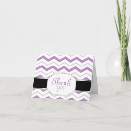 Cartão De Agradecimento Gray & Purple Chevron Trendy Thank You Cards